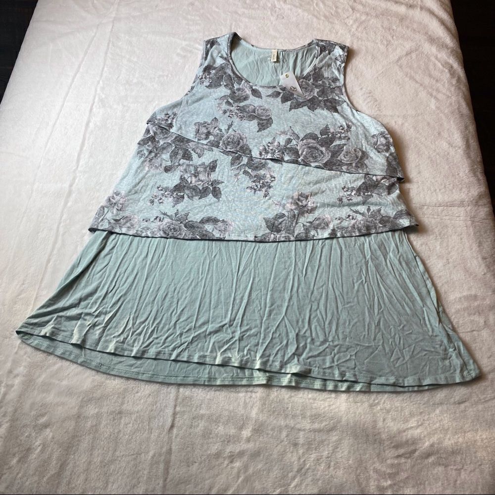Mai Soli Tiered Racer Back Tunic Length Top New With Tags Size XL